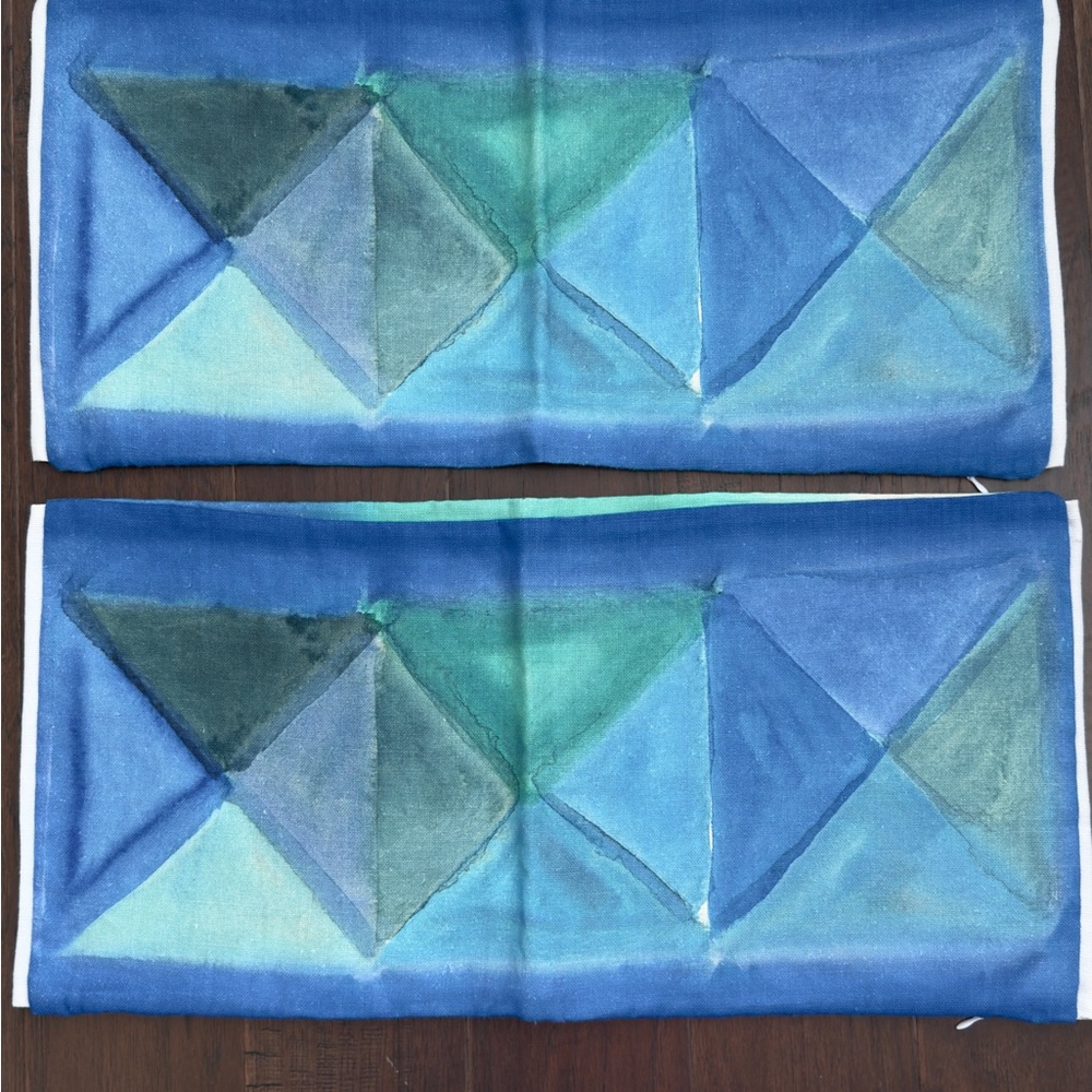 Designers Guild Blue and Green Ombre Fabric